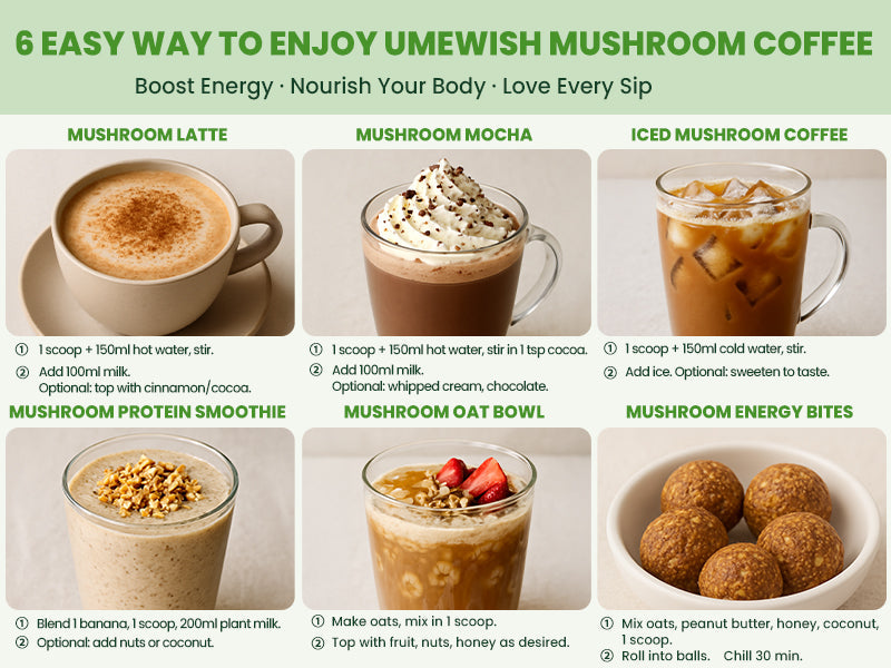 6 EASY WAY TO ENJOY UMEWISH MUSHROOM COFFEE