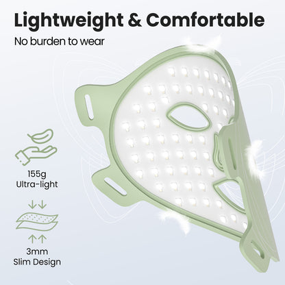 FDA-Cleared Red Light Therapy Face Mask - 3-Level Adjustable 850nm NIR LED, Remote Control & Timer, Portable Design with Storage Bag & Charger